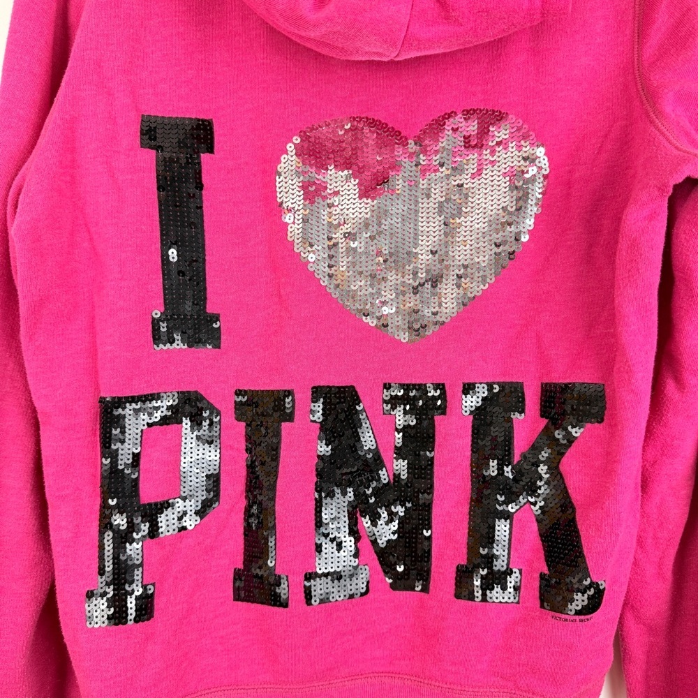 VS Pink Y2K Sequin Zip-Up Hoodie with Dog Logo - Picture 7 of 7